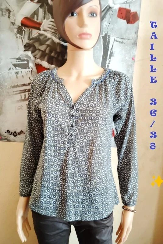 Blouse femme imprimée manches longues